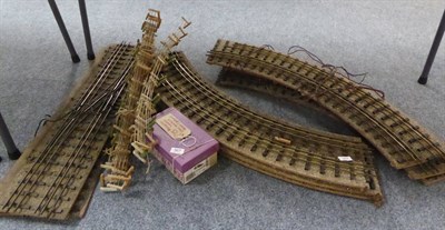 Lot 367 - Bassett-Lowke O Gauge An Oval Of 3-Rail Twin Track mounted on eight pieces of board