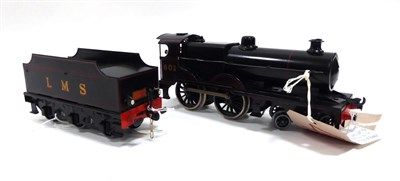 Lot 369 - Bassett-Lowke O Gauge C/w 4-4-0 LMS 601 Locomotive and six wheel tensder, finished in black...