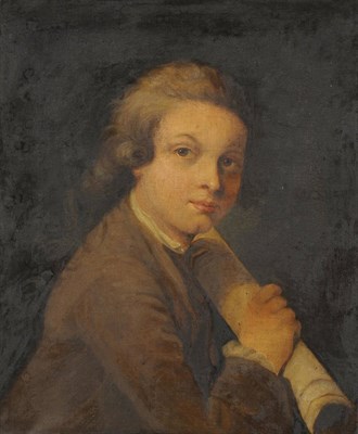 Lot 867 - Circle of John Opie (18th century) Portrait of a Young Boy, half length, wearing a brown coat,...