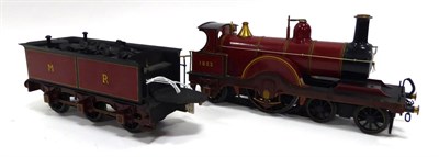 Lot 396 - Scratchbuilt O Gauge An Exceptional Model Of 4-2-2 Midland Railway 1853 Locomotive and six...