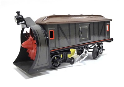 Lot 410 - Bing O Gauge Rotary Snowplough with opening door (E-G, one pair of wheels and axle detached)