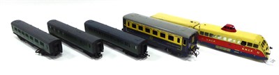 Lot 411 - JEP O Gauge C/w Two Car Articulated Railcar (E-G) together with a French Hornby Pullman coach...