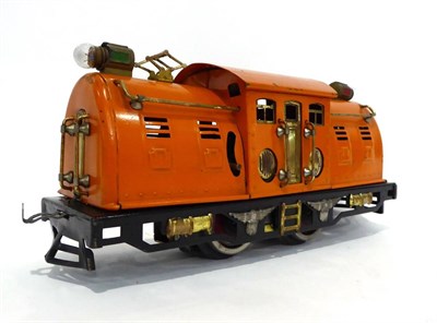 Lot 415 - Lionel O Gauge 3-Rail Electric 254 0-4-0 Pantograph Locomotive orange with 'Bild-A-Loco' motor (G)