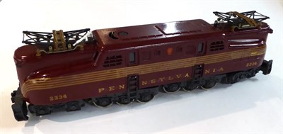 Lot 417 - Lionel O Gauge 3-Rail Electric Pennsylvania Railroad GG-1 Locomotive 2334 finished in maroon...