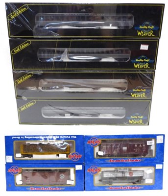 Lot 423 - Weaver O Gauge Four Southern Pacific Pullman-Bradley DeLuxe Coaches grey livery (all E, in...