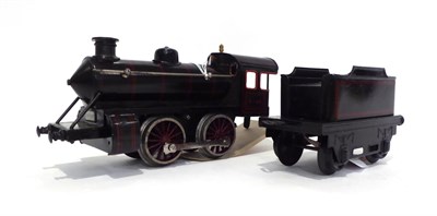 Lot 431 - Bing C/w Gauge I 0-4-0 Coupe Vent Locomotive with four wheel tender, black with red lining (G)