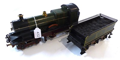 Lot 432 - Bing For Bassett-Lowke C/w Gauge I 4-4-0 GWR Locomotive Sydney 3410 with six wheel tender (G-E, all