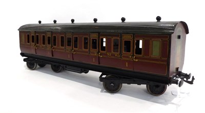 Lot 438 - Bing For Bassett-Lowke Gauge I LMS 1st/3rd Corridor Coach 2783 44cm (G,some retouching, lacks...