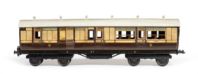 Lot 441 - Bing For Bassett-Lowke Gauge I LNWR Brake/3rd Corridor Coach 1921 44cm (F-G, fitted with one...