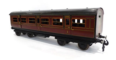 Lot 442 - Bing For Bassett-Lowke Gauge I Midland Railway 1st/3rd Corridor Coach 2783 44cm (G, some...