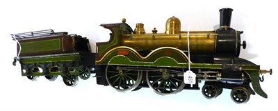 Lot 451 - Bing Live Steam Gauge IV 4-4-0 LSWR Locomotive 7096 with six wheel tender, finished in green...