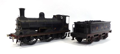 Lot 459 - Gauge I Brass Drummond Class 2F-E 0-6-0 3-Rail Electric Locomotive and six wheel tender,...