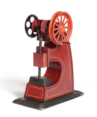 Lot 465 - Bing Live Steam Accessory Steam Punch maroon frame with geared punch shaft, with BW inkstamp to...