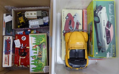 Lot 479 - Various Tin Toys two Chinese car and a similar Japanese example (all boxed) a Ghost Buster VW...