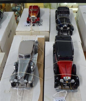 Lot 522 - Franklin Mint Continental Cars 1930 Bugatti Royale Coupe Napoleon, 1932 Deuce Coupe (Hot Rod), 1933