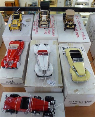 Lot 525 - Franklin Mint USA Cars 1915 Stutz Bearcat, 1910 Cadillac Model 30 Roadster, 1937 Cord 812...