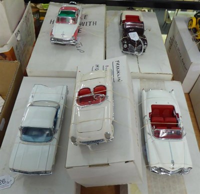 Lot 526 - Franklin Mint USA Cars 1941 Lincoln Continental, 1953 Cadillac Eldorado, 1955 Ford Crown...