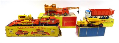 Lot 541 - Dinky 925 Leyland Dump Truck (G-E box G-F) 972 Coles mobile crane, yellow plastic hubs (E-G box...