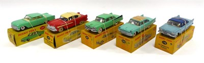 Lot 548 - Dinky US Cars 148 Ford Fairlane, 174 Hudson Hornet, Plymouth Plaza, 191 Dodge Royal sedan and...