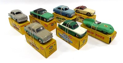 Lot 550 - Dinky Various Cars 236 Connaught racer, 168 Singer Gazelle (discolouration to paint) 167 AC...