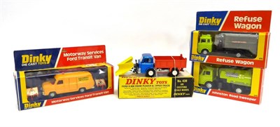 Lot 553 - Dinky Window Box Models 449 Johnston Road Sweeper, 978 Refuse wagon light green cab and 417...