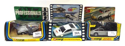 Lot 564 - Corgi TV Related 269 James Bond Lotus Esprit (E box G) 342 The Professionals Ford Capri (E box G-F)