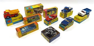 Lot 565 - Corgi Various Vehicles 494 Bedford tipper, 314 Ferrari Berlinetta (both E boxes G-E) 483 Dodge...