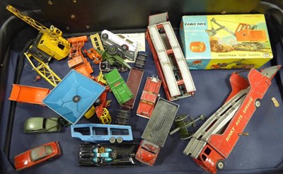 Lot 588 - Various Diecast including Corgi 1128 Priestman Cub Shovel (G-E box F-G) Batmobile, Aston Martin...