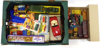 Lot 593 - Various Diecast including Dinky 660 Tank Transporter (G-E box G) Matchbox 40 Bedford tipper, 44...