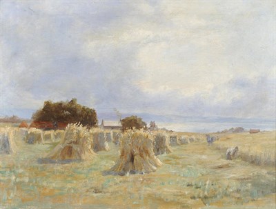 Lot 889 - Edmund Baker (1862-1910) Figures Harvesting Oil on canvas, 46cm by 61cm  The artist lived at 16...