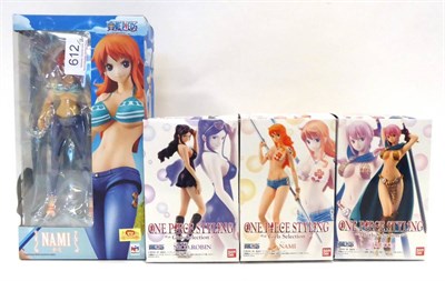 Lot 612 - One Piece Manga Figures Nami and Girl Selection (three figures) (both E boxes E) (2)