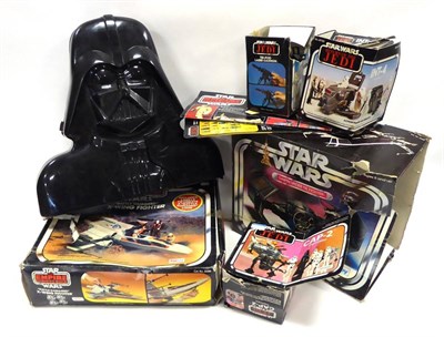 Lot 620 - Star Wars Darth Vader Carry Case containing 11 figures including Boba Fett, C3PO, Han Solo and...