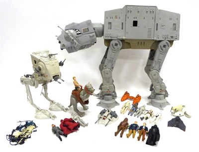 Lot 621 - Star Wars Figures And Vehicles including Boba-Fett, Chewbacca, Darth Vader, Han Solo and eight...