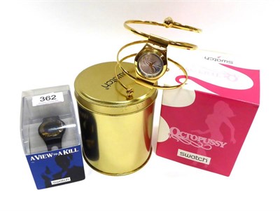 Lot 623 - Swatch 2000 Octopussy Swatch Watch and Swatch 2000 A View to A Kill watch (both E boxes G-E) (2)