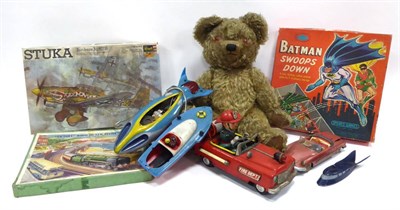 Lot 626 - Various Toys including Batman Swoops Down Game, plastic Robin figure, Captain White and...