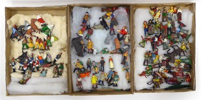 Lot 628 - Britains And Others A Collection Of Assorted Hollowcast Figures including Arabs, farmyard, cowboys