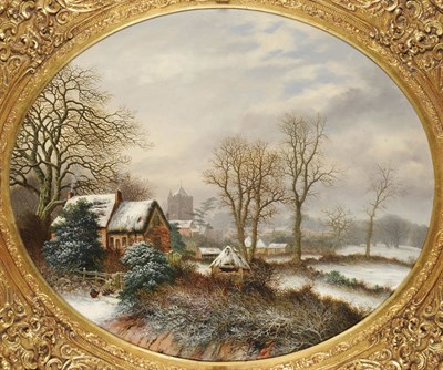 Lot 893 - Charles Leaver (fl.1860-1884) Winter Scene at Sutton Coldfield Signed and dated 1859, also...