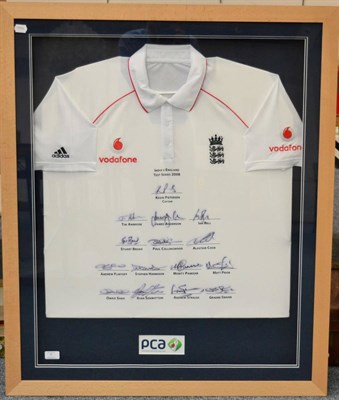 Lot 7 - India v England Test Series Signed Shirt signed by 15 England players: Kevin Pietersen, Tim...