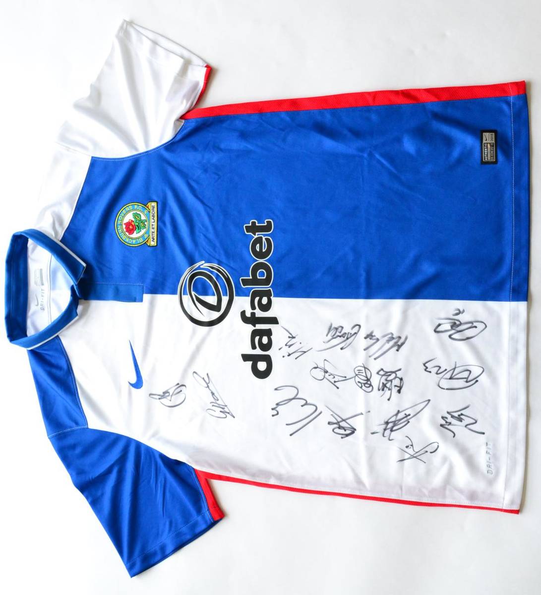 Lot 23 - Signed Football Shirt Blackburn Rovers, Blue/White with Certificate of Authenticity