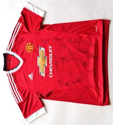 Lot 27 - Signed Football Shirt Manchester United Red with Certificate of Authenticity, in original box