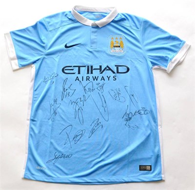 Lot 28 - Signed Football Shirt Manchester City, Blue