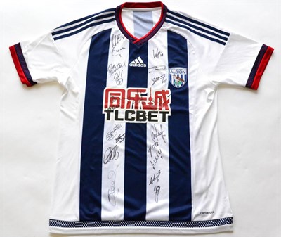 Lot 29 - Signed Football Shirt West Bromwich Albion, Blue/White Stripes