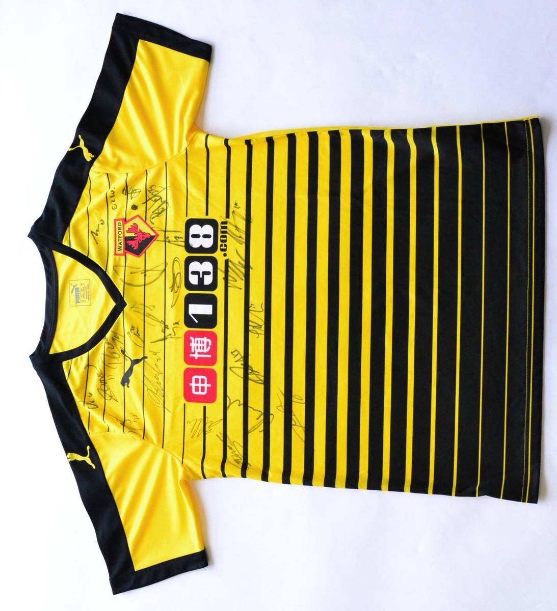 Lot 33 - Signed Football Shirt Watford, Yellow