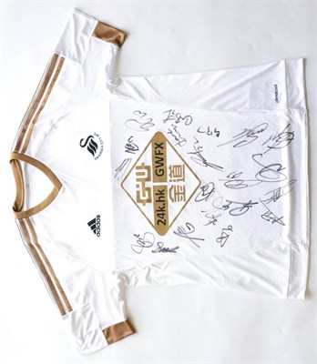Lot 35 - Signed Football Shirt Swansea City, White