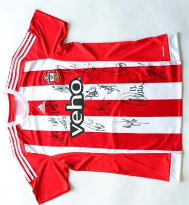 Lot 45 - Signed Football Shirt Southampton, Red/White Stripes