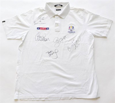 Lot 57 - Ryder Cup 2014 Gleneagles Signed Shirt signed by various footballers: Matt LeTissier, Paul...