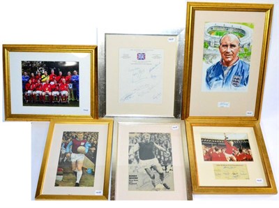 Lot 59 - A Collection of Eleven Framed and Signed 1966 World Cup Football Photographs and Prints,...