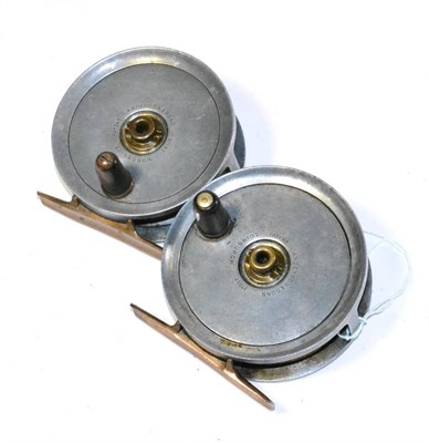 Lot 144 - Two Anderson & Sons of Edinburgh Alloy Fly Reels, 3inch and 3 1/4inch, Patent 27023, with horn...