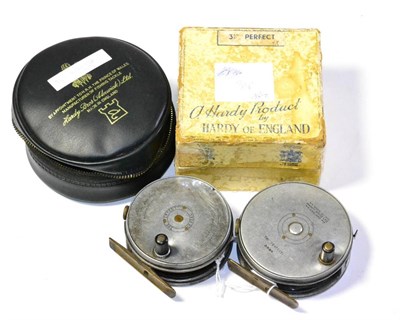 Lot 149 - Two Hardy Alloy 'Perfect' Trout Fly Reels, comprising a 3 3/8inch and a 3 1/8inch, both with...