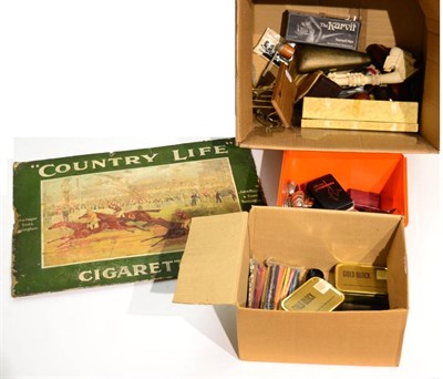 Lot 173 - A Collection of Smoking Memorabilia, including a Players Country Life advertising sign,...